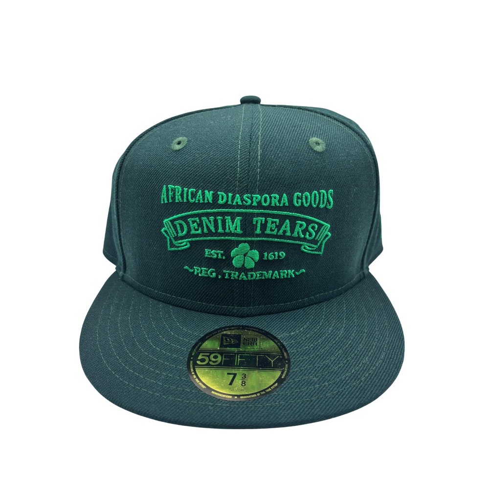 Denim Tears New Era 59FIFTY Fitted Hat Green African‎ Diaspora Goods 7 3/8